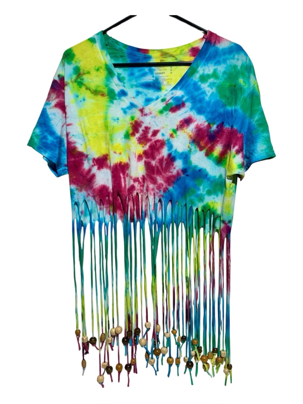 Fruit of the Loom Multicolor Tie-Dye Tee in Blue, Yellow, Green